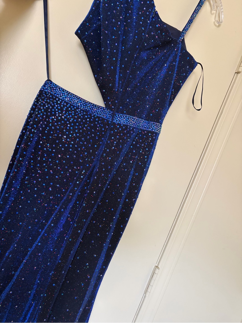 Sparkling Navy Blue Sequin Evening Dress